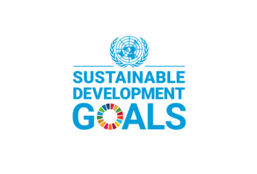 © Mainova Schriftzug "Sustainable Development Goals" in hellblau mit Weltkugel obendrüber