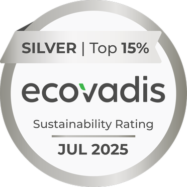 © ecovadis Siegel Silber Top 15 % ecovadis Sustainability Rating Juli 2025