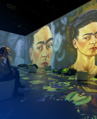 Bilder von Frida Kahlo an der Wand