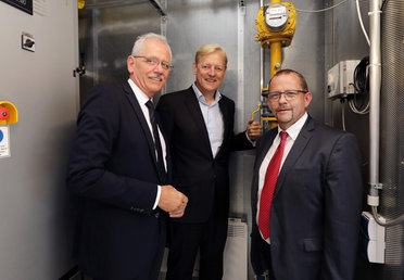 Stadtrat Markus Frank, BBF-Geschäftsführer Frank Müller und Mainova-Vorstand Norbert Breidenbach