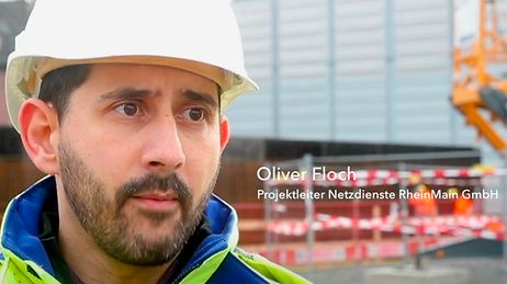 © Mainova Interview mit Oliver Floch auf einer Baustelle