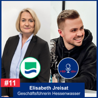 © Mainova Vorschaubild der Podcastfolge zeigt die Geschäftsführerin von Hessenwasser Elisabeth Jreisat.