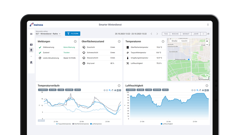 © Mainova iPad Abbildung mit Anzeige der Smart City Anwendung
