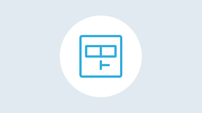 Blaues Icon Zählertyp in weißem Kreis auf grauem Hintergrund 