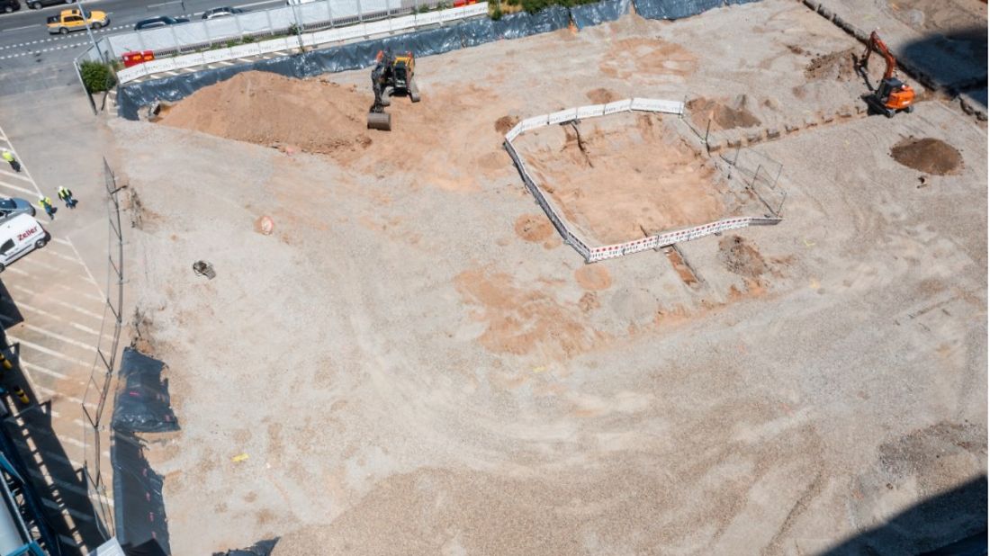 Drohnenbild von der Baustelle HKW West