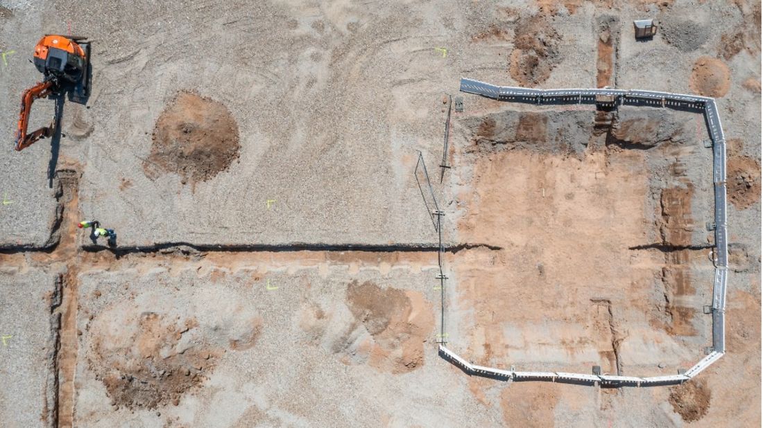 Drohnenbild von der Baustelle HKW West