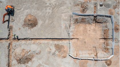 Drohnenbild von der Baustelle HKW West