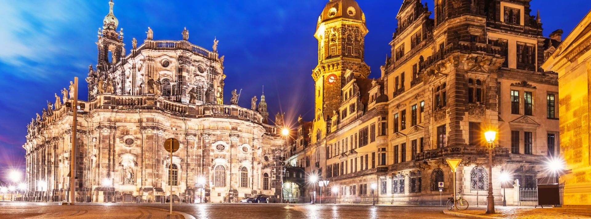 Die Semperoper und das Residenzschloss in Dresden