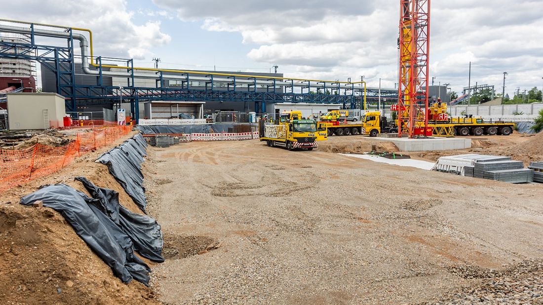 Impressionsbild der Baustelle am Heizkraftwerk West
