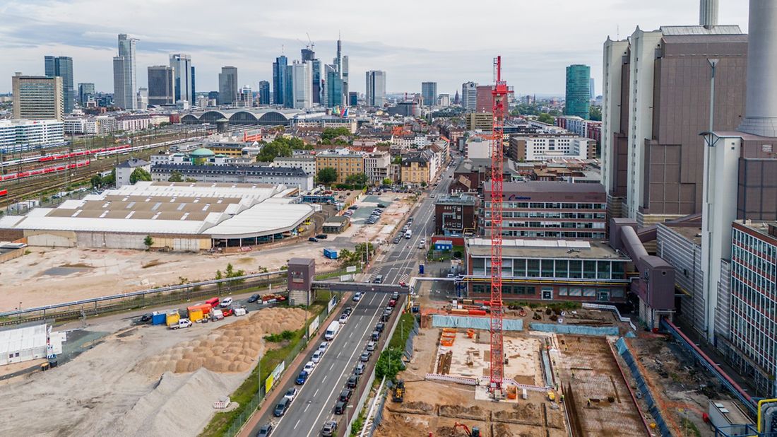 Fotoaufnahme der Baustelle Heizkraftwerk West