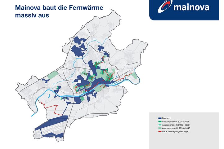 Karte Fernwärmeausbau Mainova AG