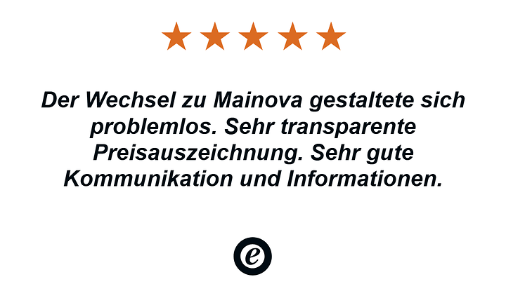 © TrustedShops Eine Kundenbewertung der Mainova AG von der Plattform TrustedShops