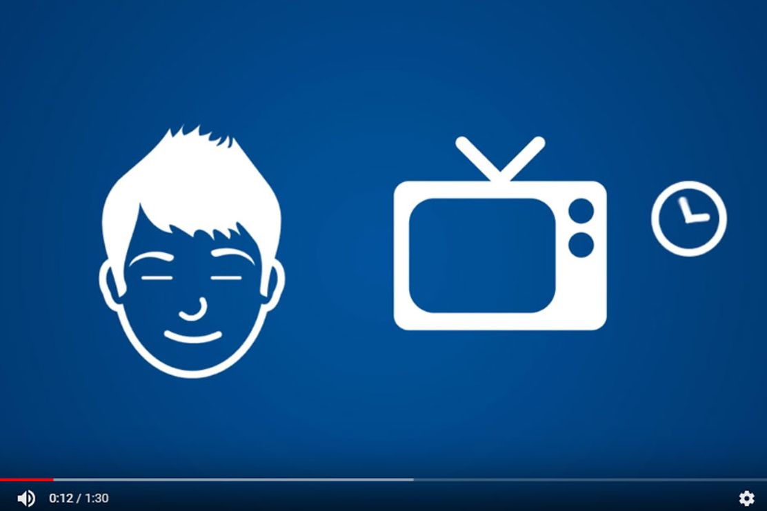 Vorschaubild Video Icons Junge und Fernseher