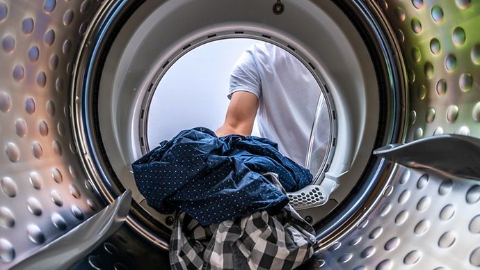 Blick in einen Wäschetrockner