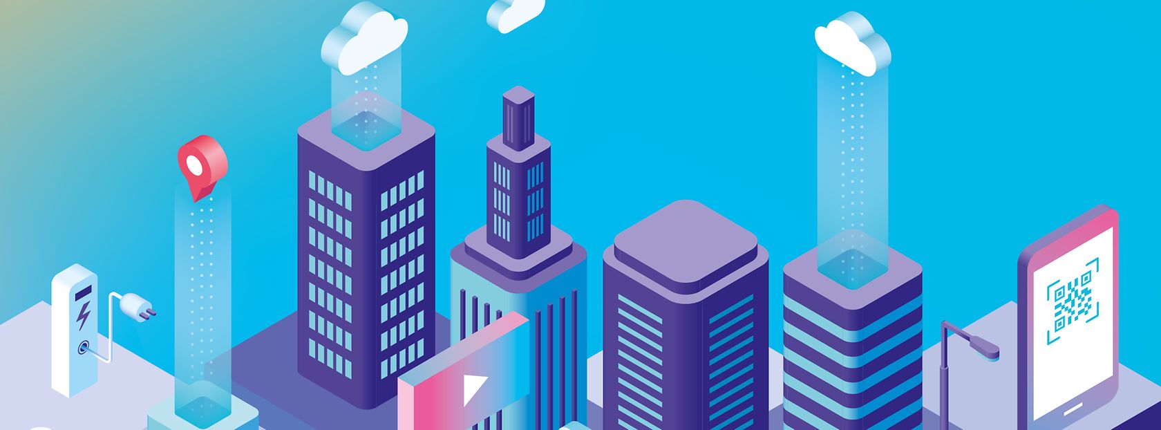 Darstellung Vernetzung in der Smart City