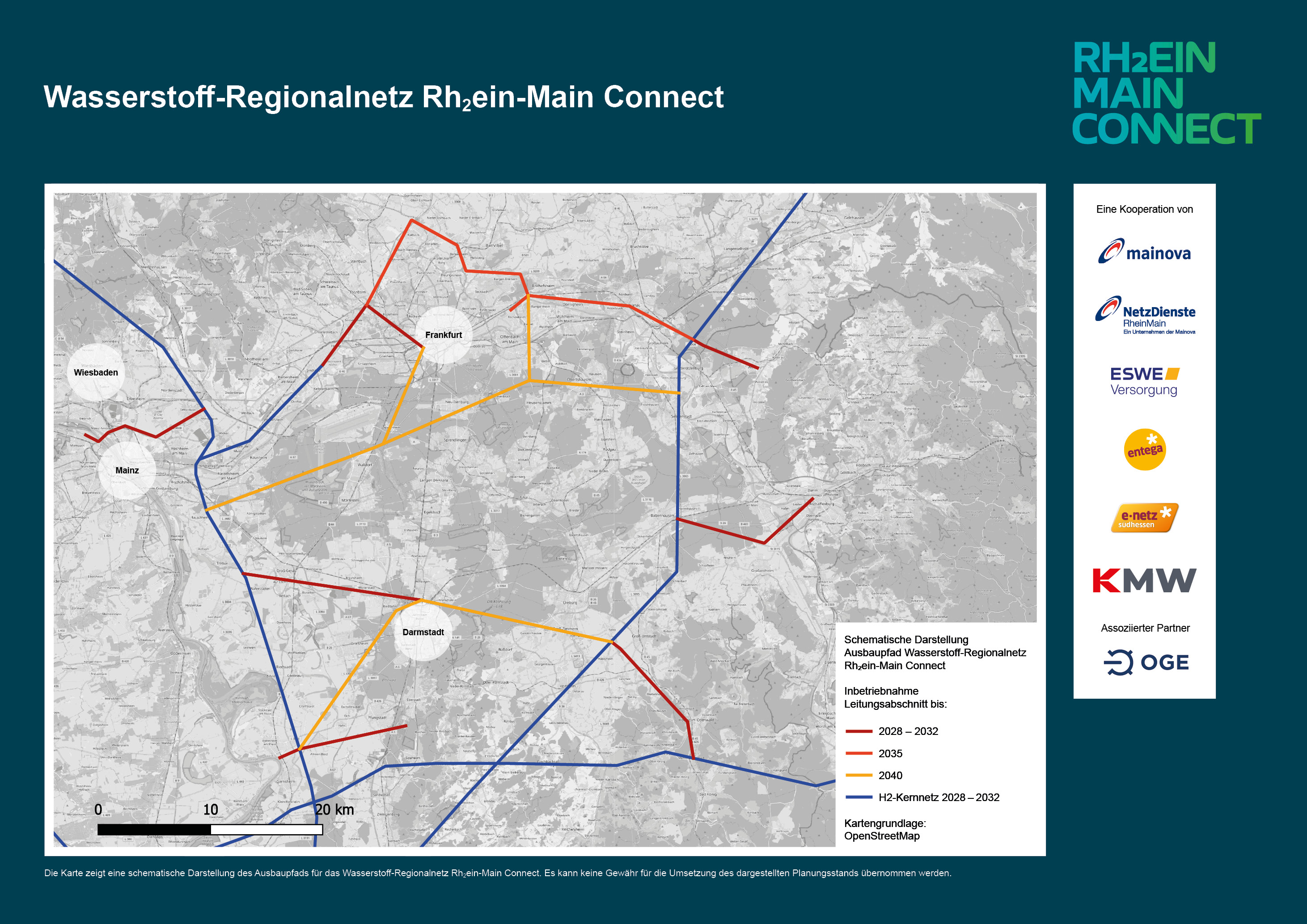Wasserstoff-Regionalnetz Rh2ein-Main Connect